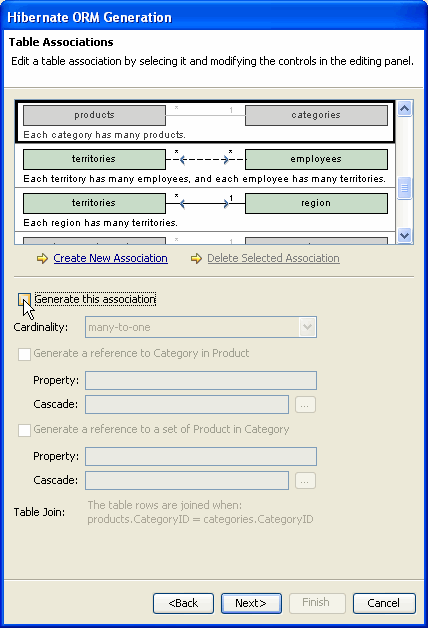 Disable associations as needed