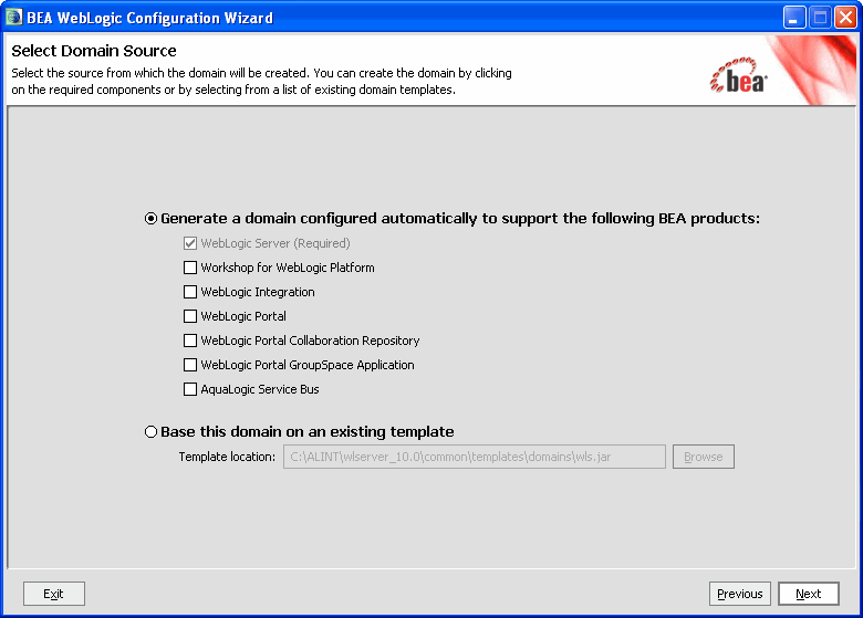 Select Domain Source window