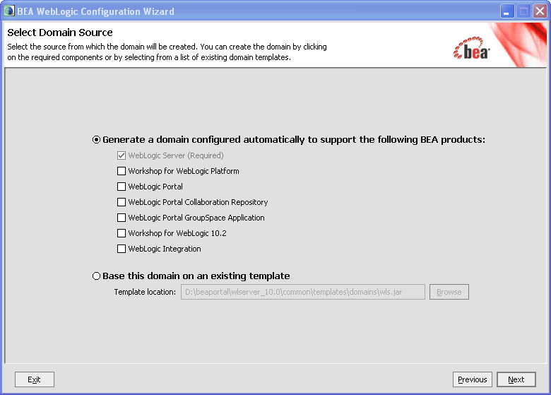 Select Domain Source window