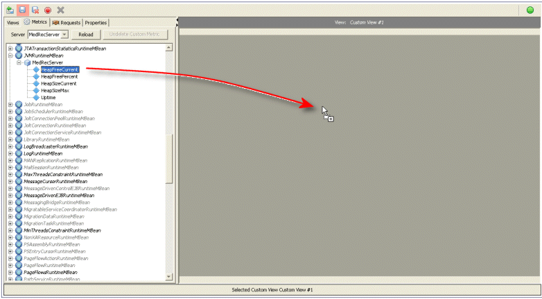 Dragging a Metric to Create a New Chart in an Empty View