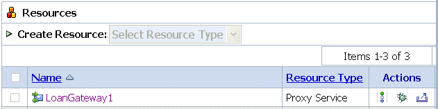 Proxy Services in Resource Pane