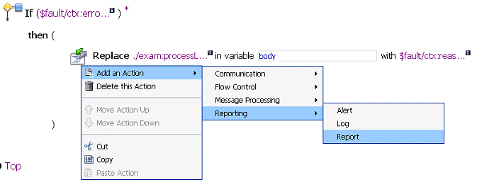 Adding a Report Action