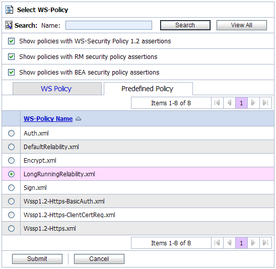 Select WS-Policy