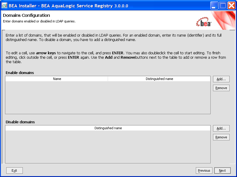 Enable/Disable Domains