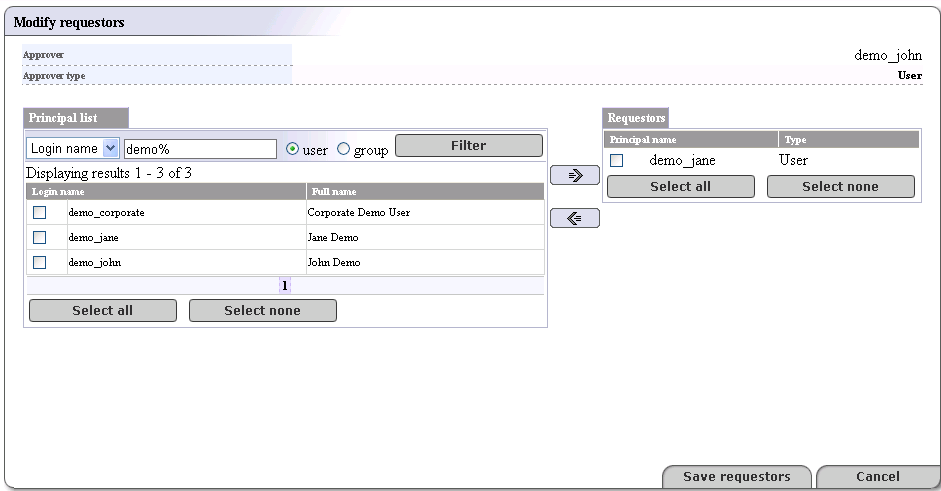 Modify Requestors
