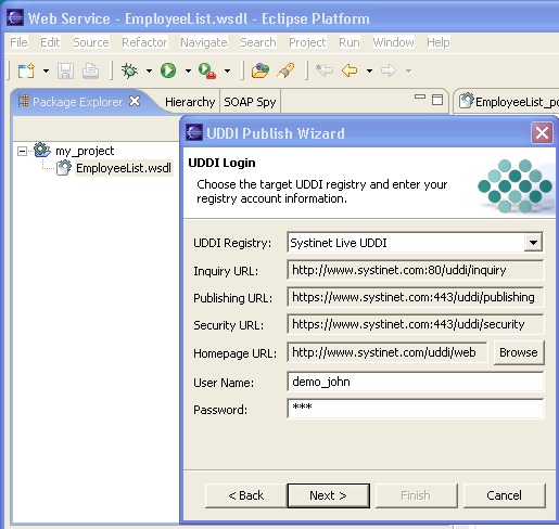 UDDI Publish Wizard