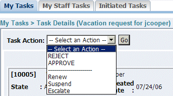 Performing Action on Task