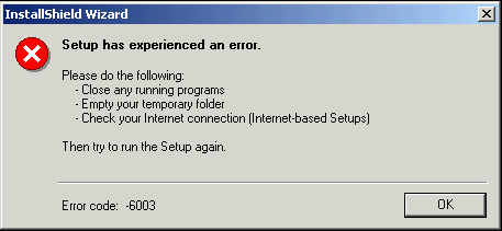 install setup error
