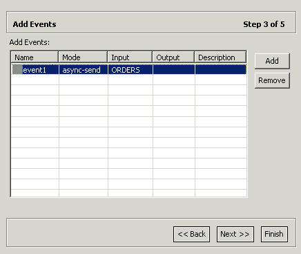 The Add Interaction window, with one interaction defined