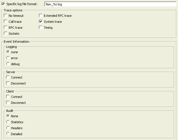 The Daemon workspace WS Logging tab.