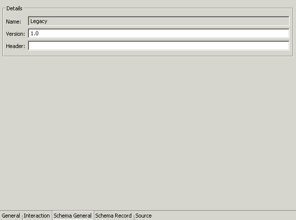 The adapter metadata Schema General tab