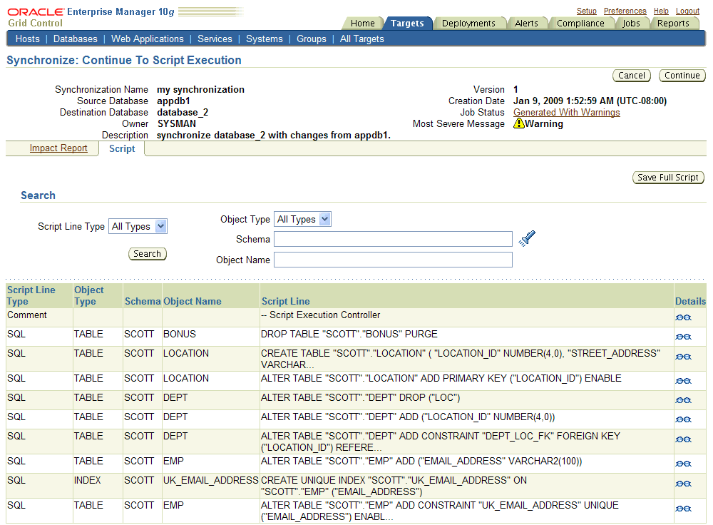 Script Execution Step (Continued)