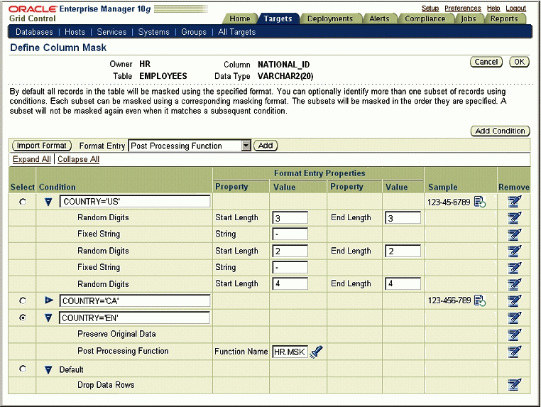 Define Column Mask