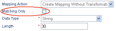 Matching Only check box