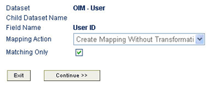Mapping Action list and Matching Only check box