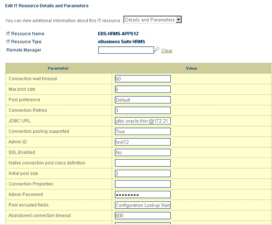 IT resource parameters