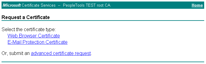 Advanced Certificate Request