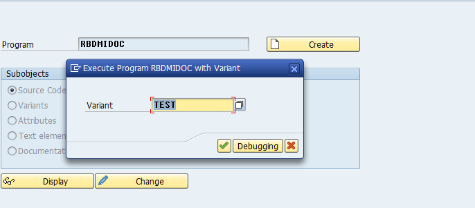 This screenshot displays the RBDMIDOC program