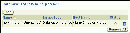 Database Targets to be Patched