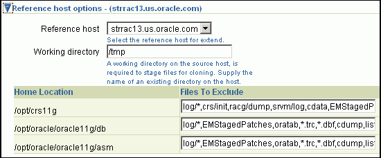 Reference host options