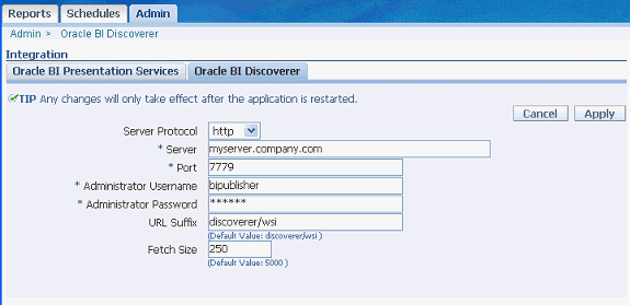 This image shows the Oracle BI Publisher Admin page. This image shows the Oracle BI Publisher Admin page.