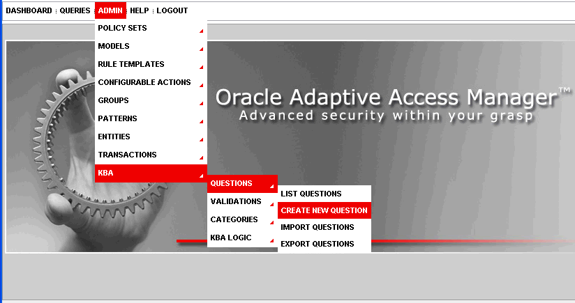 The KBA Create Question menu is shown.