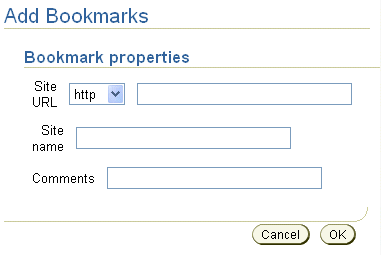 This image displays the Add Bookmarks page.