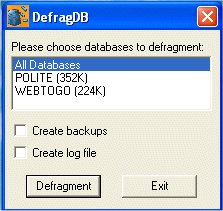 DefragDB tool