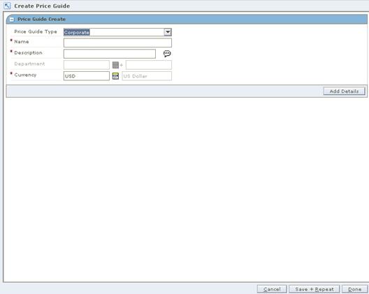 Create Price Guide Workspace