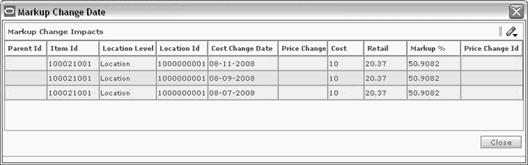 Markup Change Date Dialog