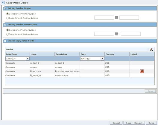 Copy Price Guide Workspace