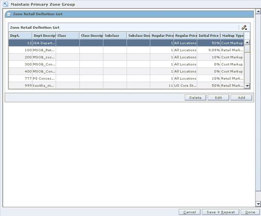 Maintain Primary Zone Group Workspace