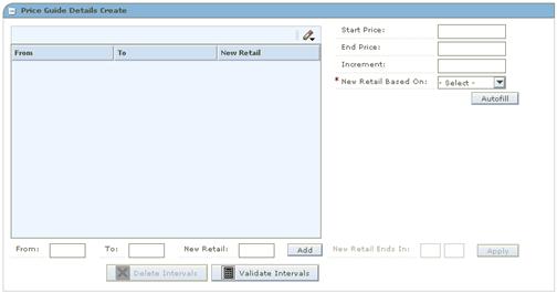 Price Guide Details Create Pane