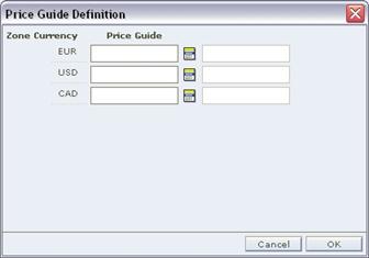 Price Guide Definition Dialog