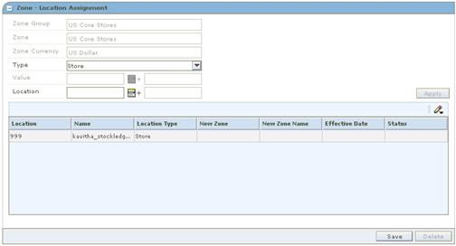 Zone - Location Assignment Pane
