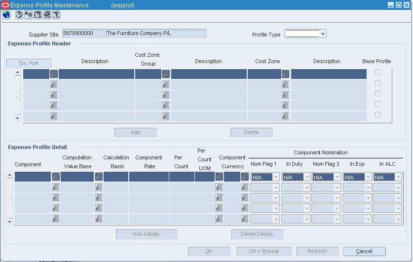 Expense Profile Maintenance Window