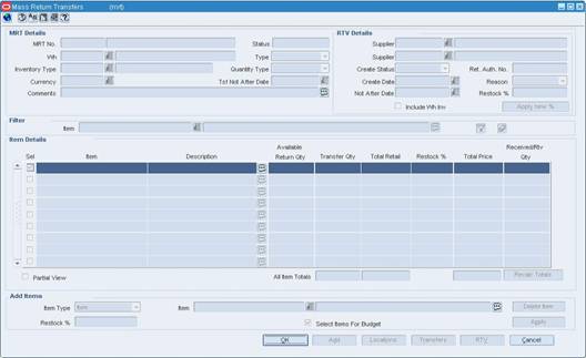 Mass Return Transfers Window