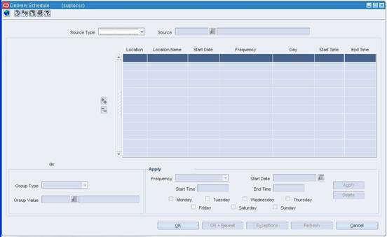 Delivery Schedule Window
