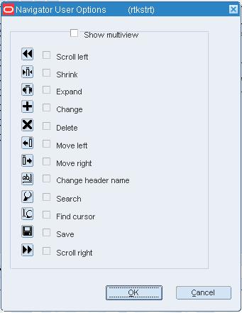 Navigator User Options Window