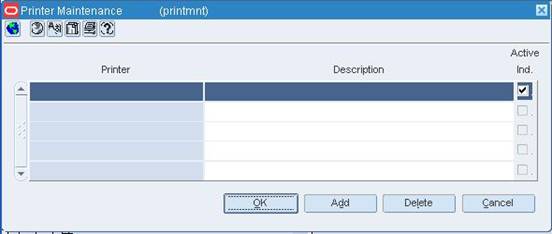 Printer Maintenance Window