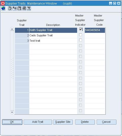 Supplier Traits Maintenance window