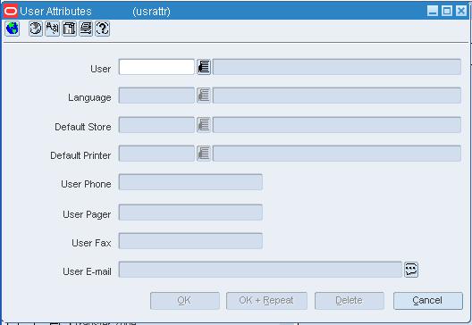 User Attributes Window