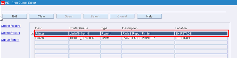 TR - Print Queue Editor Window