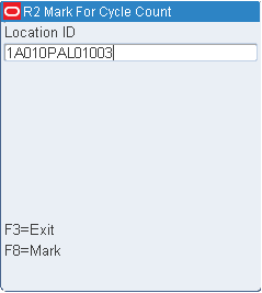 Mark/Cycle Count RF screen