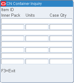 Item ID screen