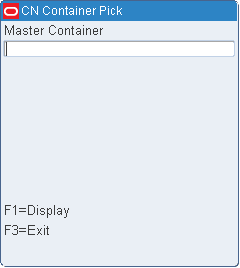 Container Pick RF screen