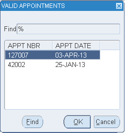 Valid Appointments