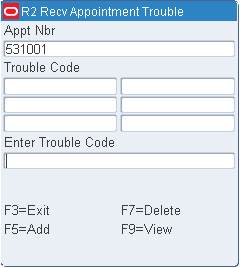 Appt Trouble RF screen