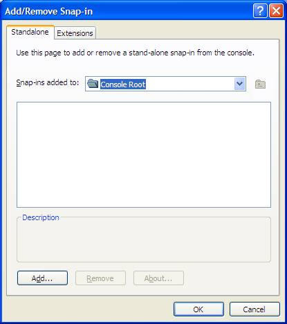 Add/Remove Snap-in Dialog Box