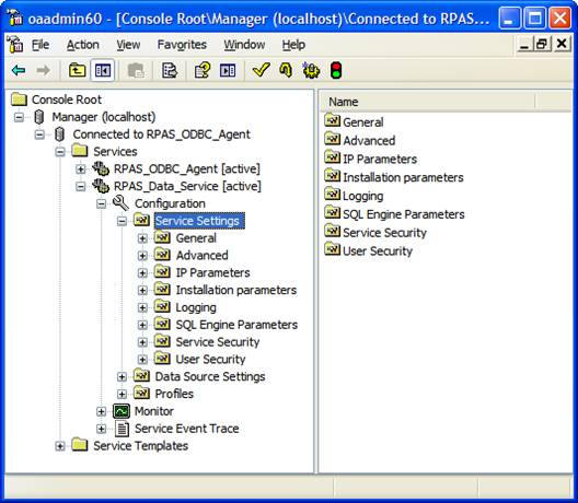 Console Manager Window for Configuration